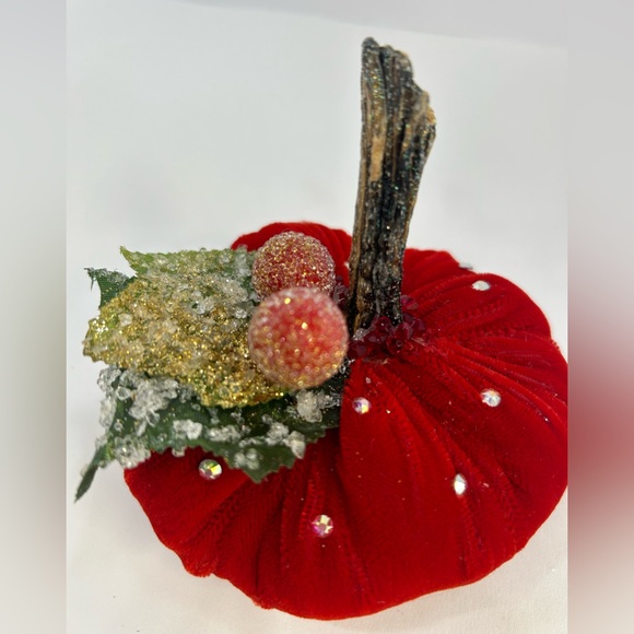 “Christmas Cheer” Velvet Pumpkin Home Decor - Picture 8 of 8